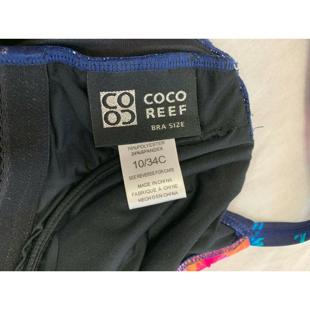 COCO REEF WOMENS RUFFLE UNDERWIRE SWIMSUIT ONE PIECE SIZE 10/34C - Picture 3 of 3